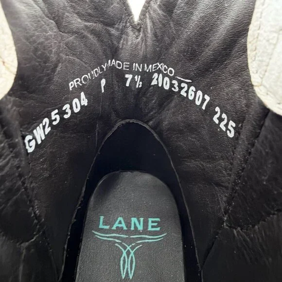 Lane CHASE THE WIND Womens Cowboy Bootie 7.5 Western Pink White Cowgirl Boots - Picture 9 of 11